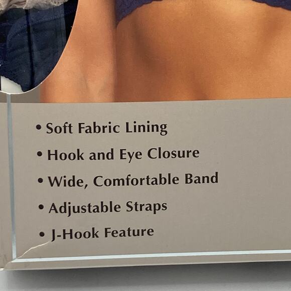 Felina Women's 2-Pack Lace Bralette, Pink & Navy, Size Large - Picture 4 of 4